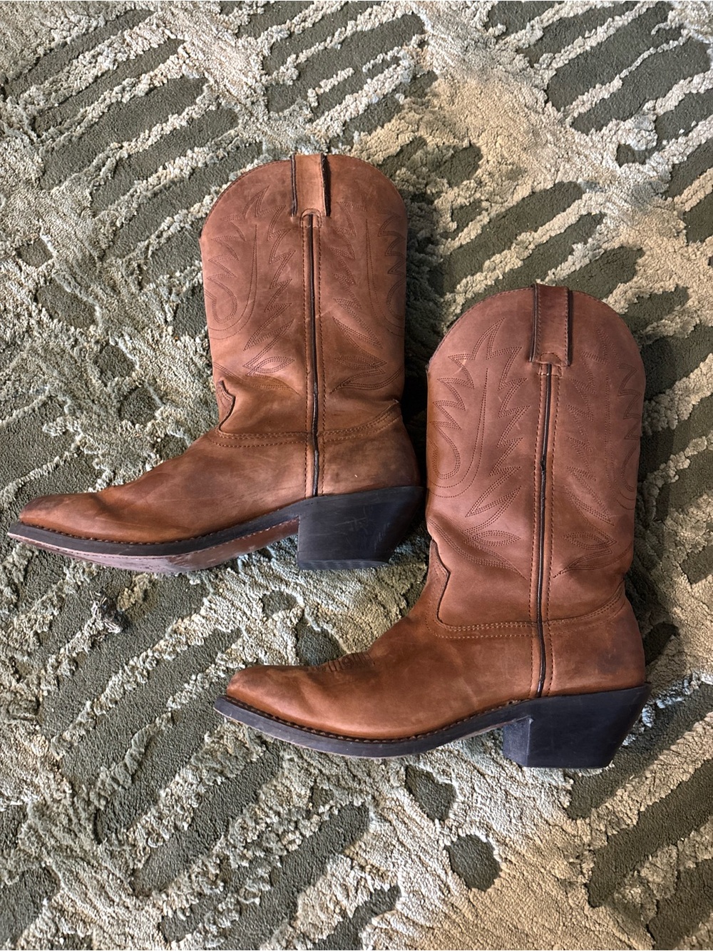 Durango Brown Leather Western Cowboy Boots - Women's Size 8